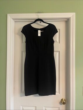 LOFT Cap Sleeve Sheath Black Dress-Sz 4-new